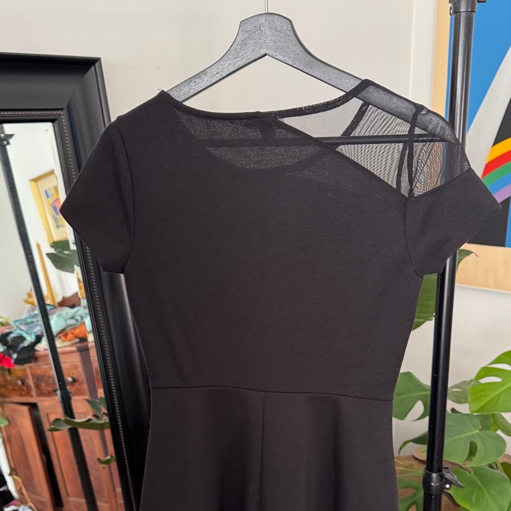 Bar III Black Mesh Detail Mini Dress - Picture 4 of 7